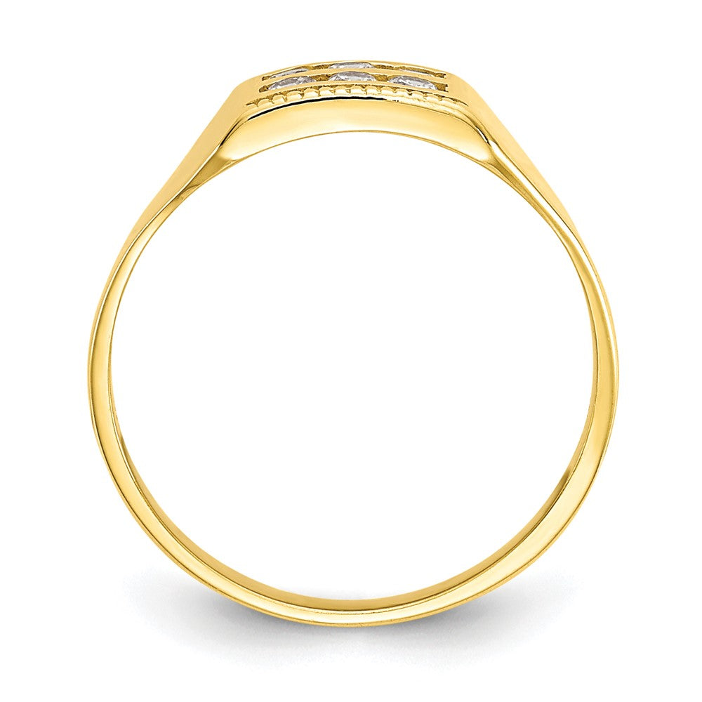 10K Gelbgold Zirkonia Poliert Kind Ring
