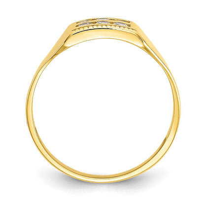 10K Gelbgold Zirkonia Poliert Kind Ring