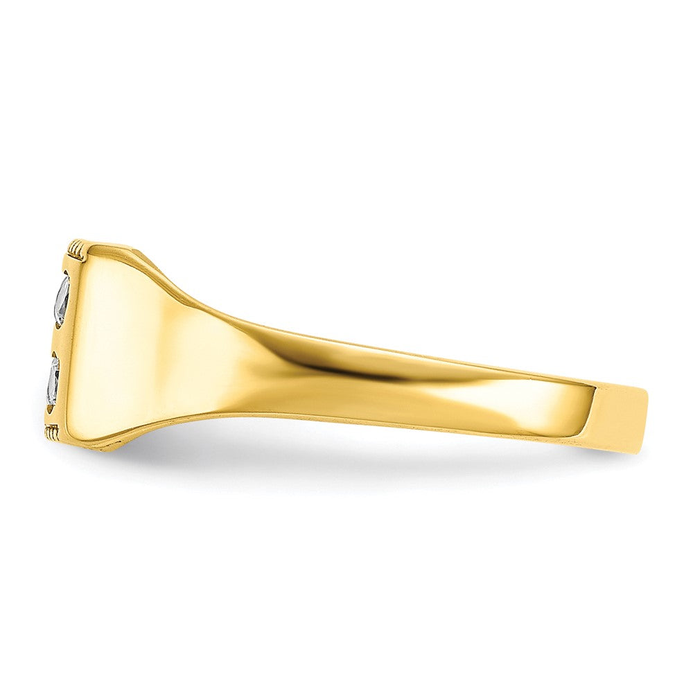 10K Gelbgold Zirkonia Poliert Kind Ring