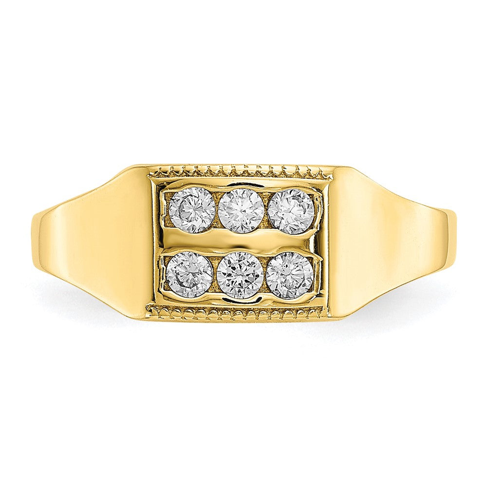 10K Gelbgold Zirkonia Poliert Kind Ring