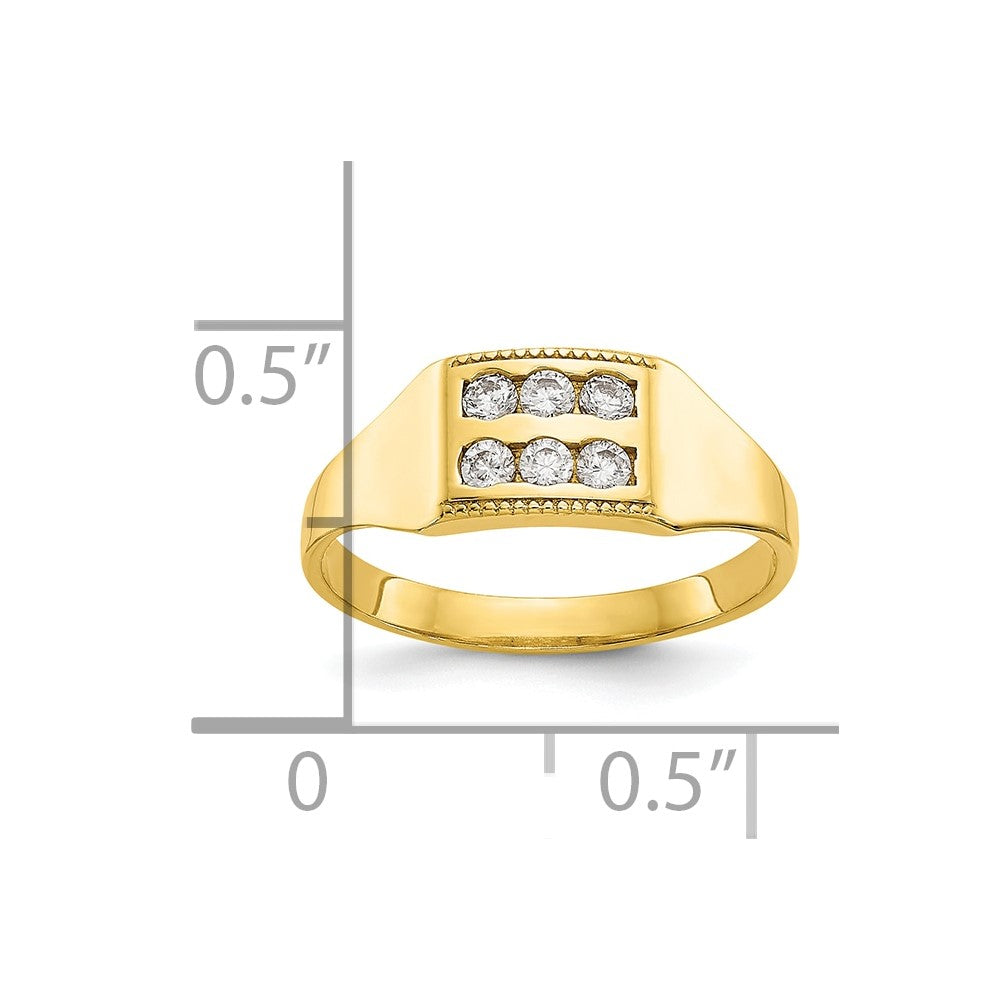 10K Gelbgold Zirkonia Poliert Kind Ring