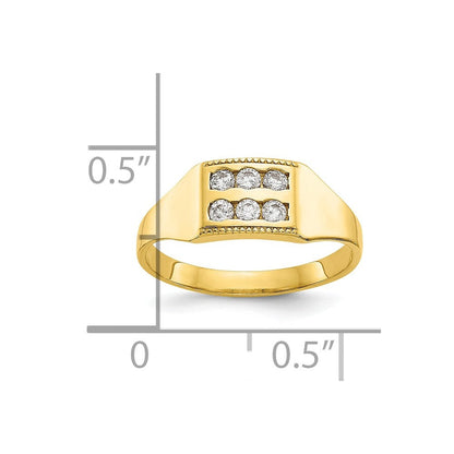 10K Gelbgold Zirkonia Poliert Kind Ring