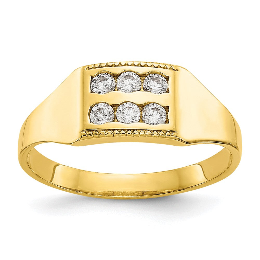 10K Gelbgold Zirkonia Poliert Kind Ring