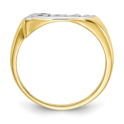 10K Gelb mit Rhodium mit Rhodium Baby Kind Ring