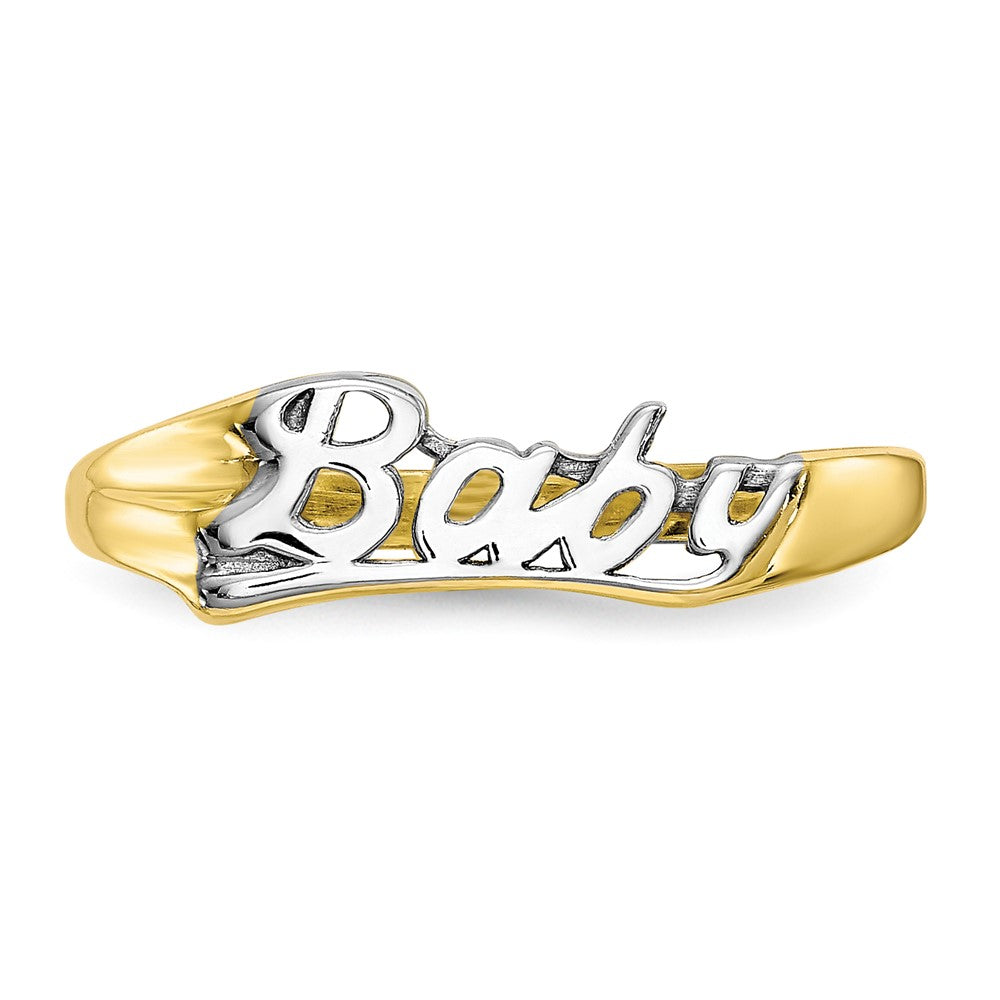 10K Gelb mit Rhodium mit Rhodium Baby Kind Ring