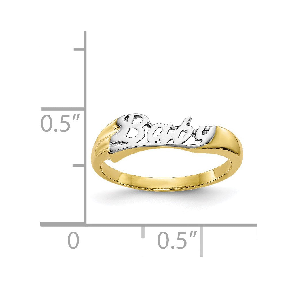 10K Gelb mit Rhodium mit Rhodium Baby Kind Ring