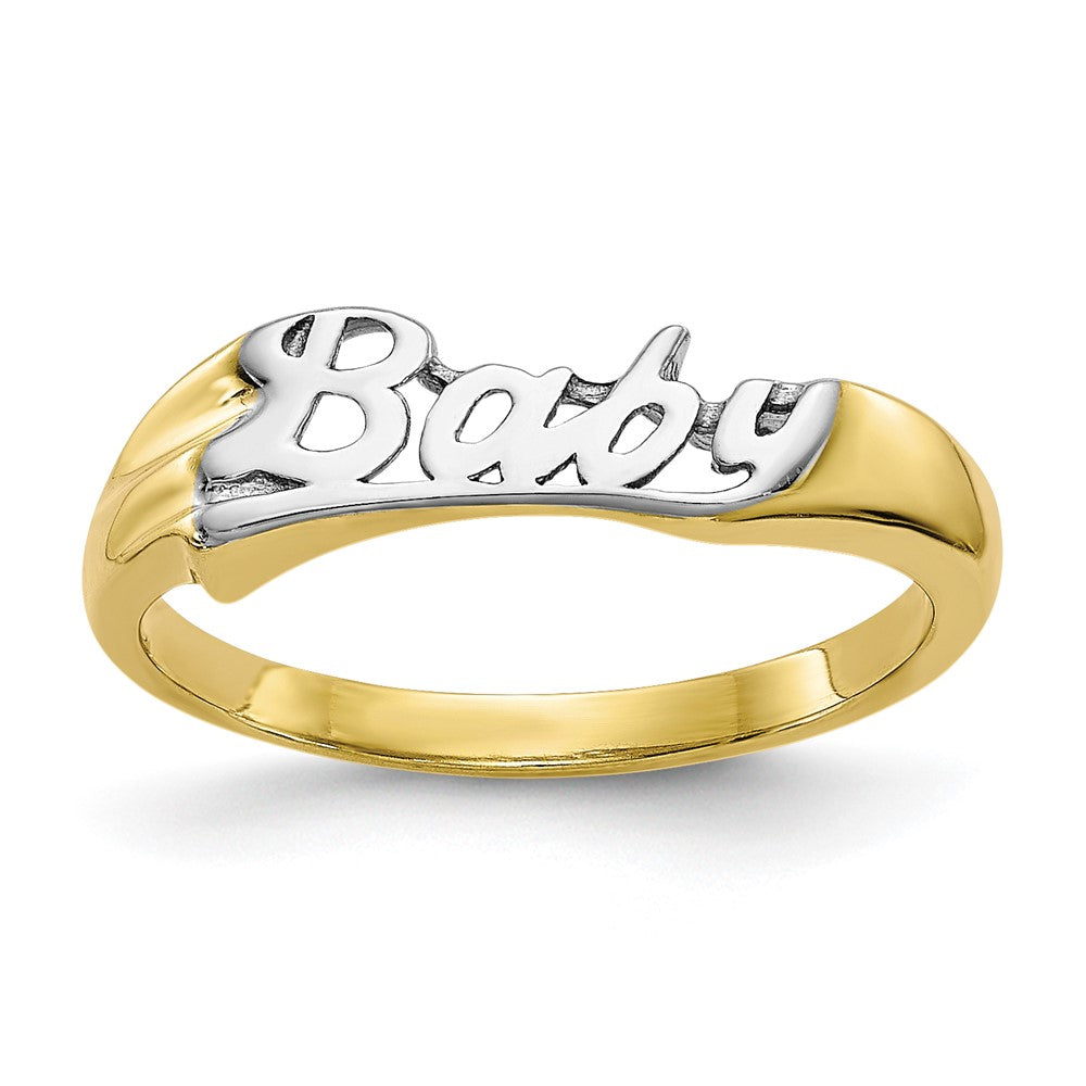 10K Gelb mit Rhodium mit Rhodium Baby Kind Ring