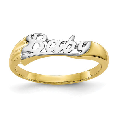 10K Gelb mit Rhodium mit Rhodium Baby Kind Ring