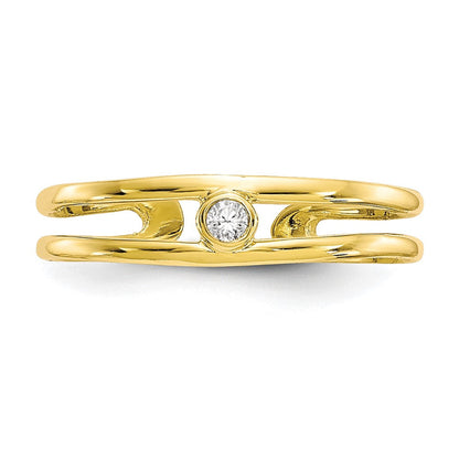 10K Gelbgold Zirkonia Zehenring
