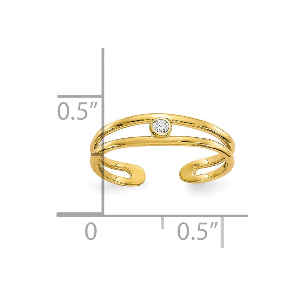 10K Gelbgold Zirkonia Zehenring