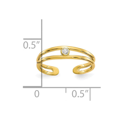 10K Gelbgold Zirkonia Zehenring