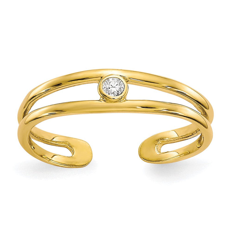10K Gelbgold Zirkonia Zehenring