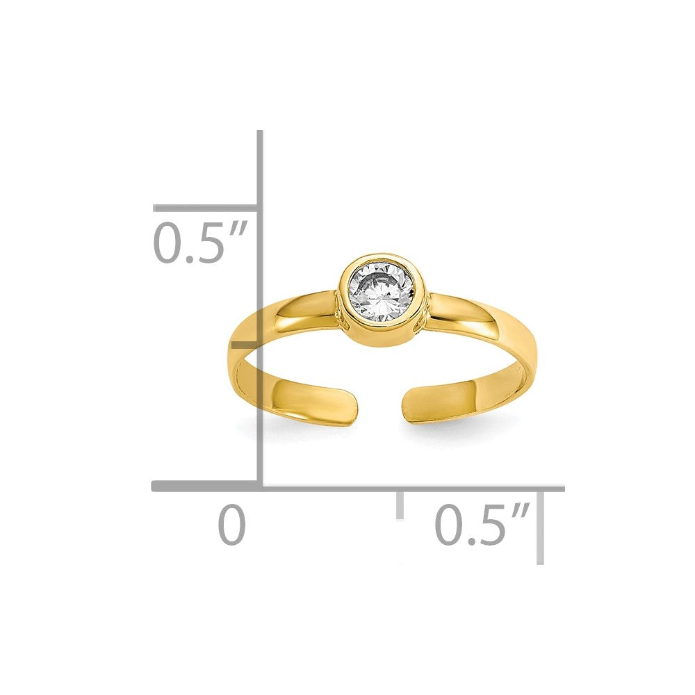 10K Gelbgold Zirkonia Zehenring