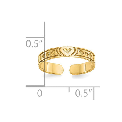 10K Gelbgold Herz Zehenring