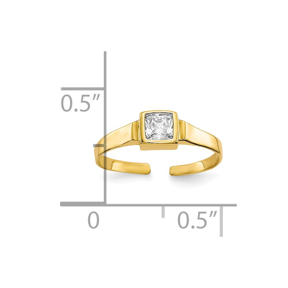 10K Gelbgold Zirkonia Zehenring