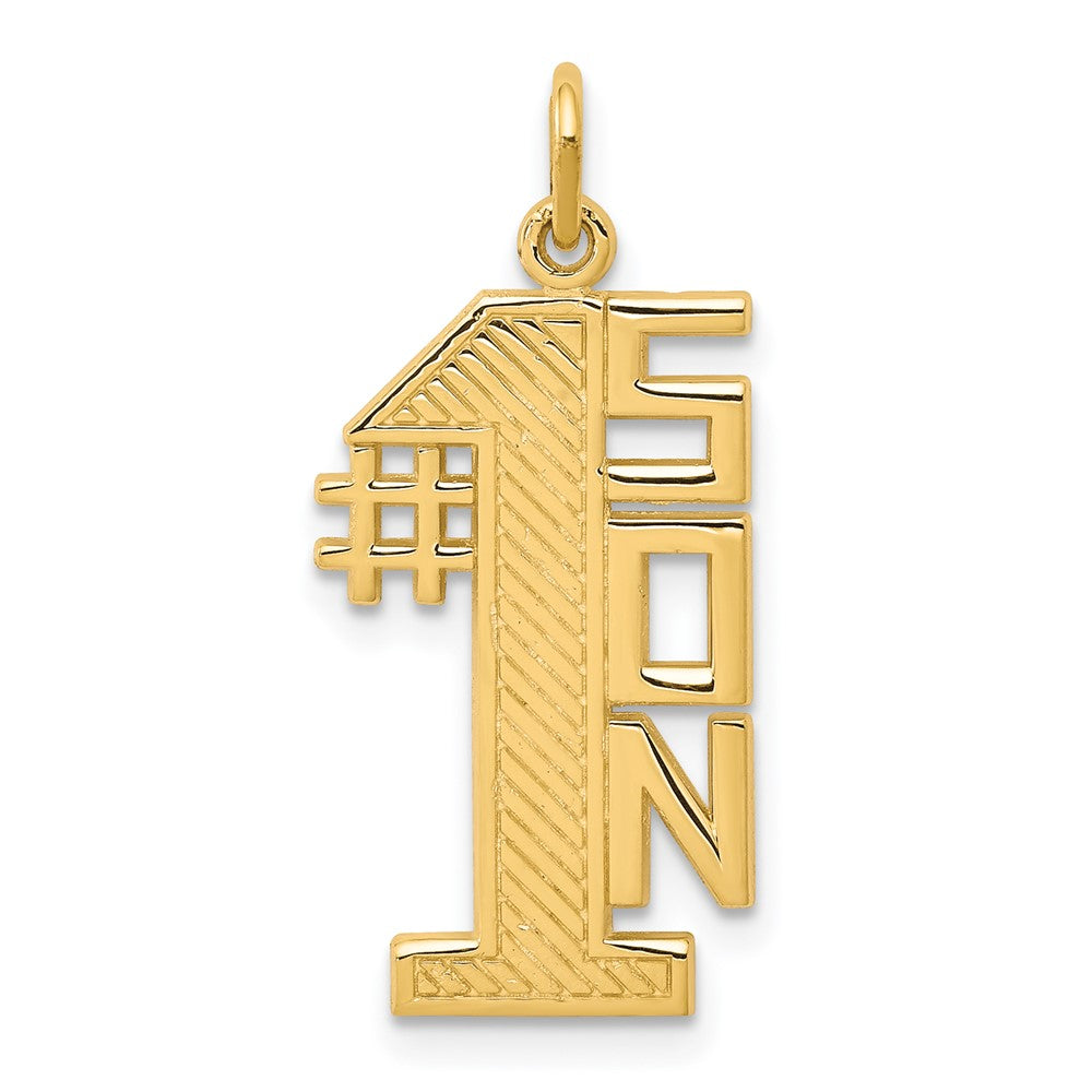 10K Gelbgold Lined Design #1 Sohn Charm