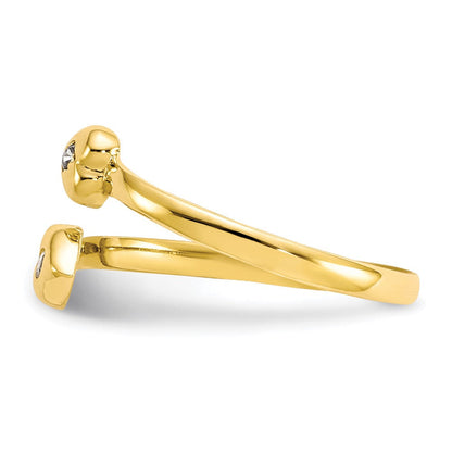 10K Gelbgold Zirkonia Zehenring