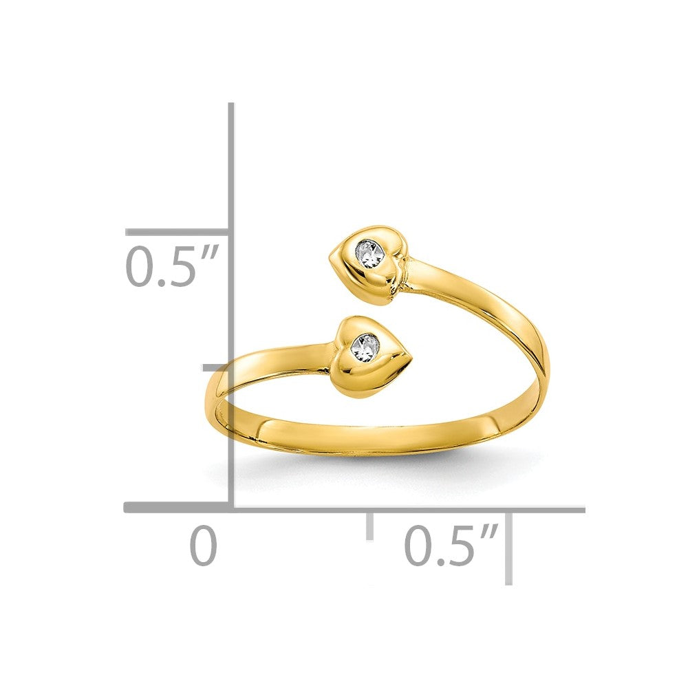 10K Gelbgold Zirkonia Zehenring