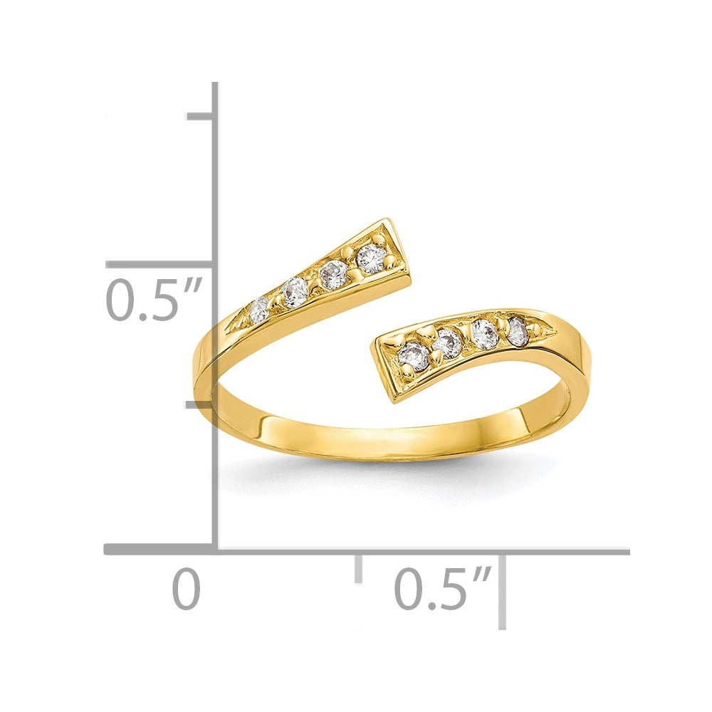 10K Gelbgold Zirkonia Zehenring
