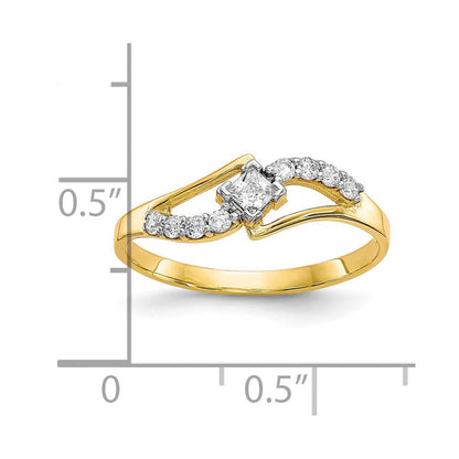10K Gelbgold Zirkonia Ring