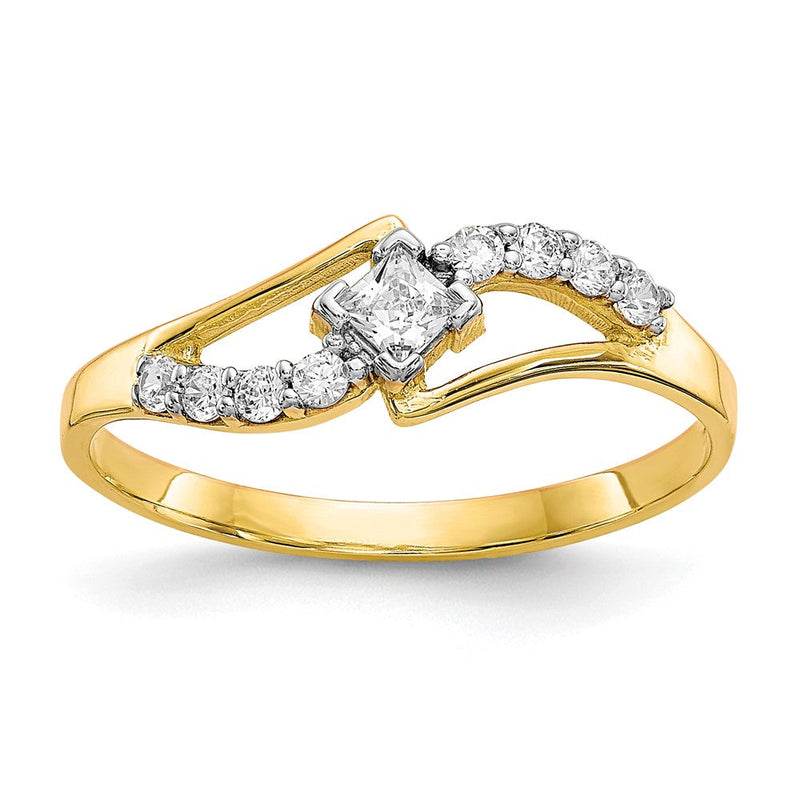 10K Gelbgold Zirkonia Ring