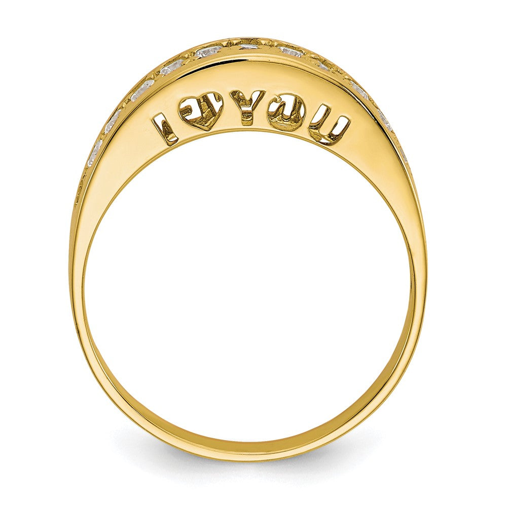 10K Gelbgold I Liebe You für Immer Zirkonia Ring