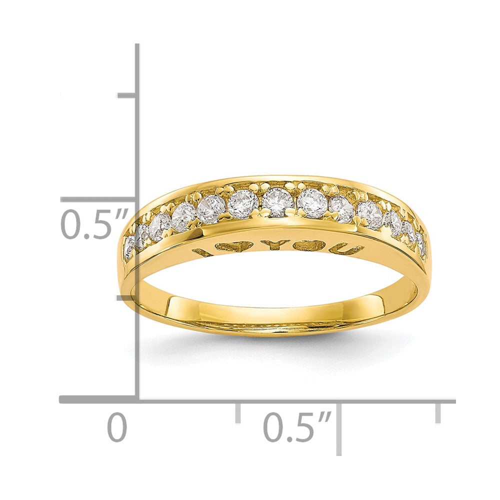 10K Gelbgold I Liebe You für Immer Zirkonia Ring