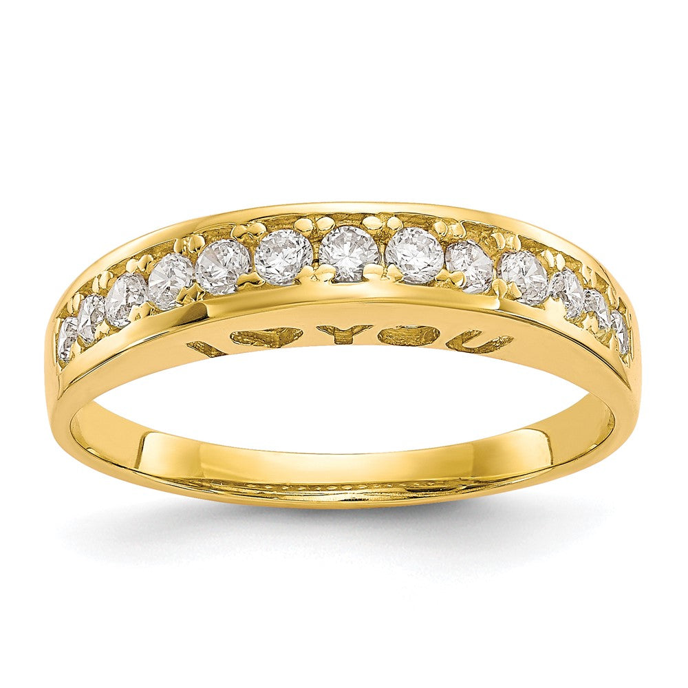 10K Gelbgold I Liebe You für Immer Zirkonia Ring