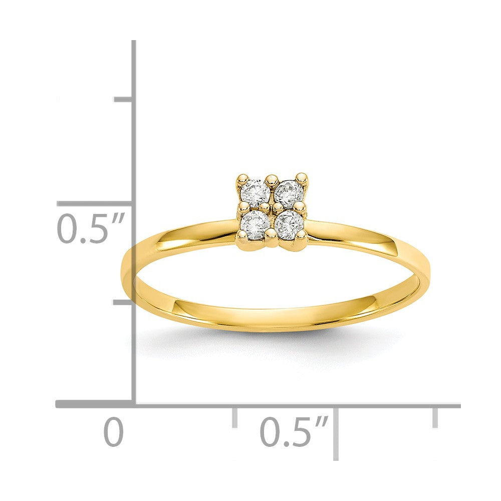 10K Gelbgold Zirkonia Versprechen Ring