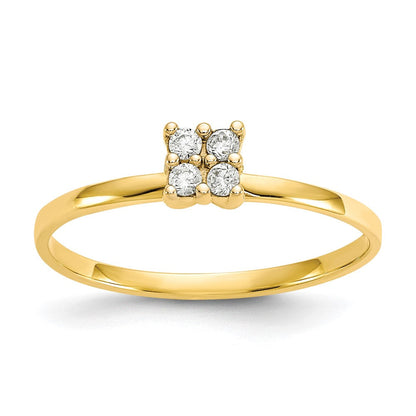 10K Gelbgold Zirkonia Versprechen Ring