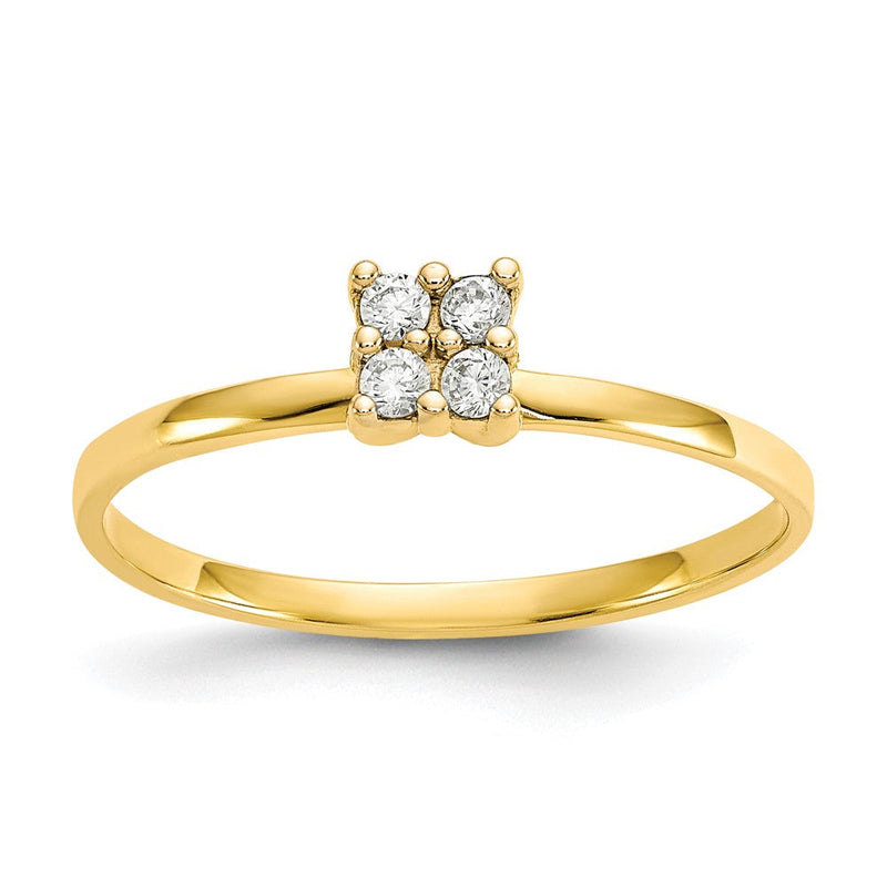 10K Gelbgold Zirkonia Versprechen Ring