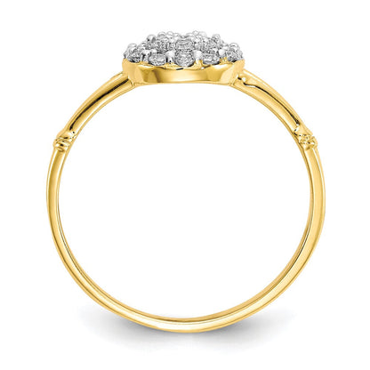 10K Gelbgold Zirkonia Cluster Ring