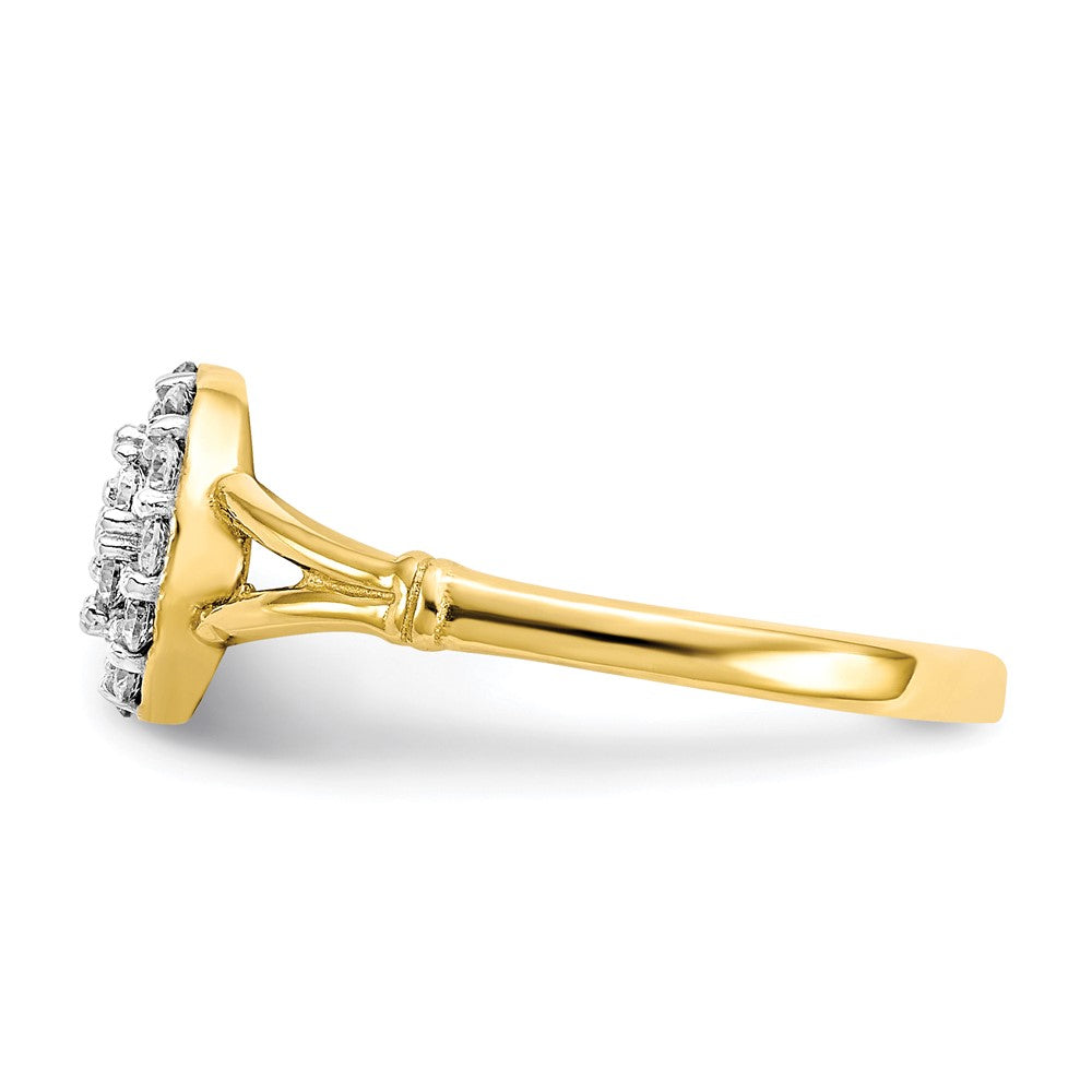 10K Gelbgold Zirkonia Cluster Ring