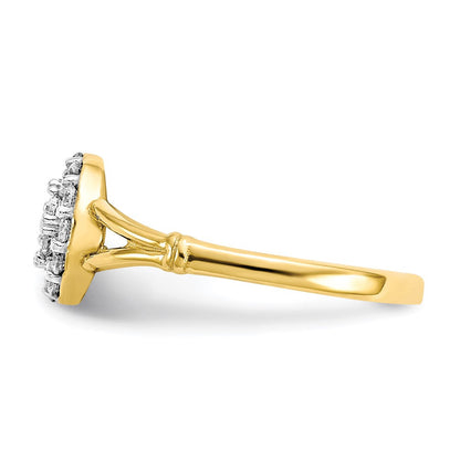 10K Gelbgold Zirkonia Cluster Ring
