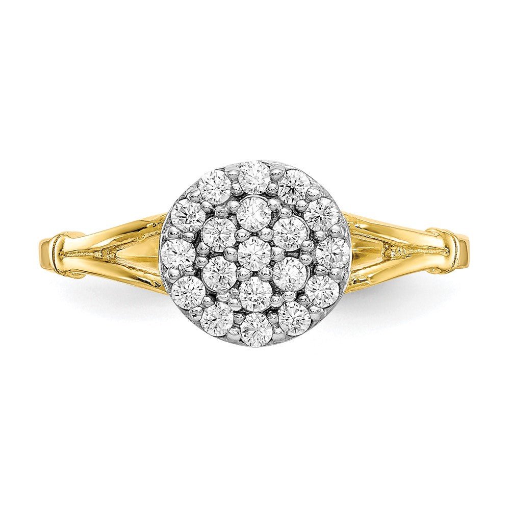 10K Gelbgold Zirkonia Cluster Ring