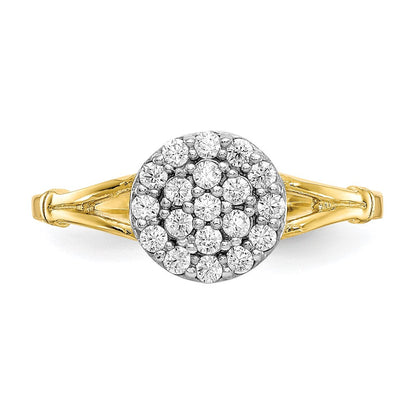 10K Gelbgold Zirkonia Cluster Ring