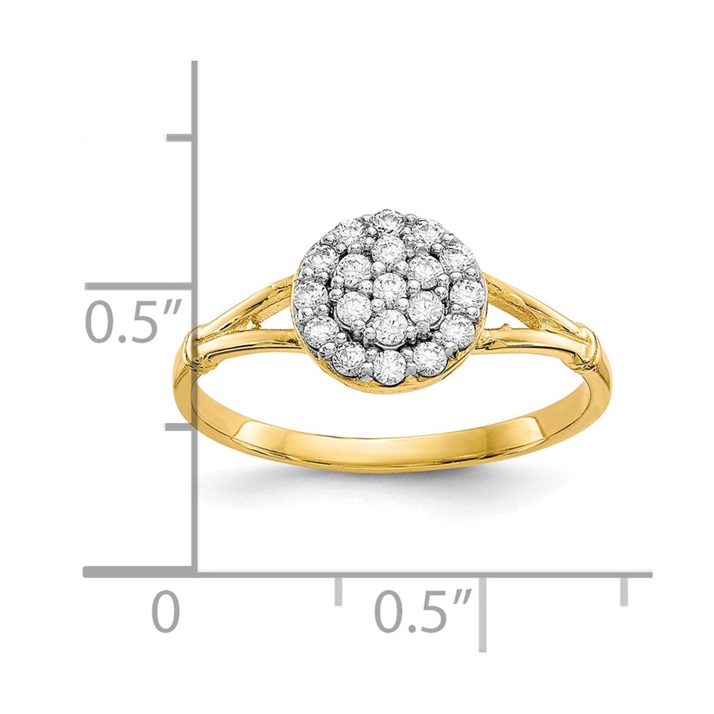 10K Gelbgold Zirkonia Cluster Ring