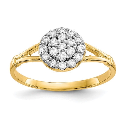 10K Gelbgold Zirkonia Cluster Ring