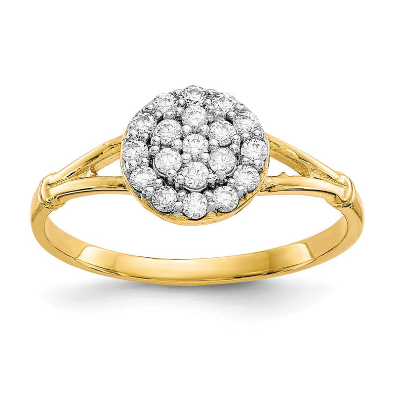 10K Gelbgold Zirkonia Cluster Ring