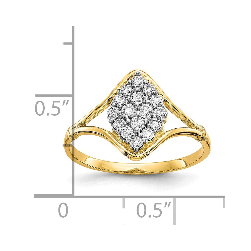 10K Gelbgold Zirkonia Ring
