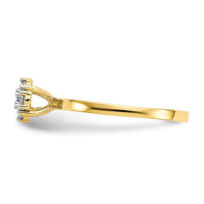 10K Gelbgold Zirkonia Cluster Versprechen Ring
