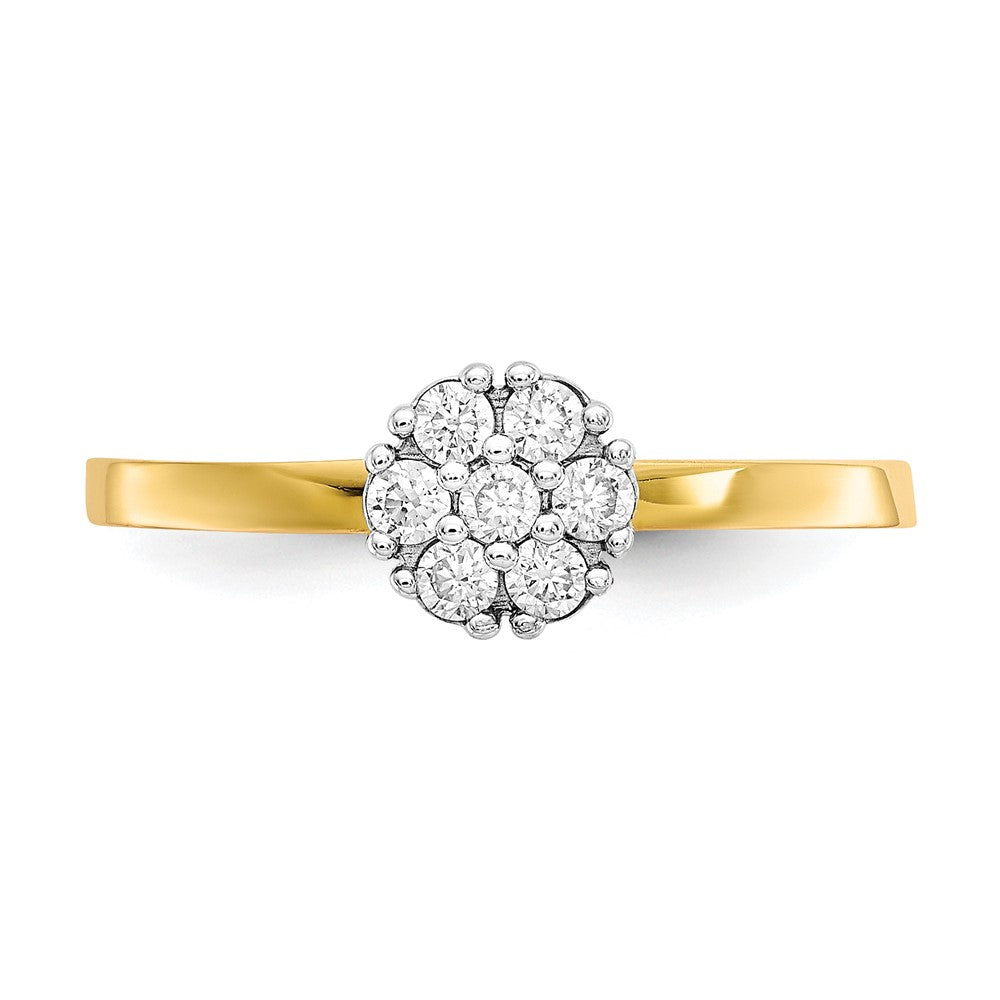 10K Gelbgold Zirkonia Cluster Versprechen Ring