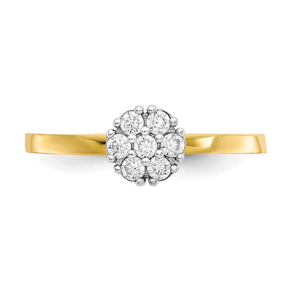 10K Gelbgold Zirkonia Cluster Versprechen Ring