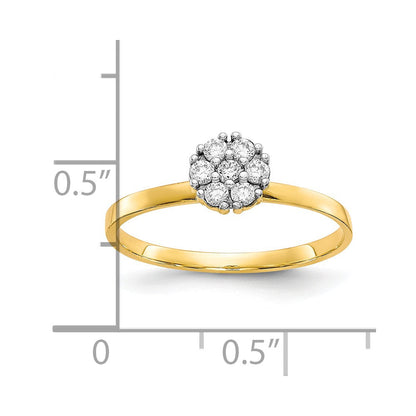 10K Gelbgold Zirkonia Cluster Versprechen Ring