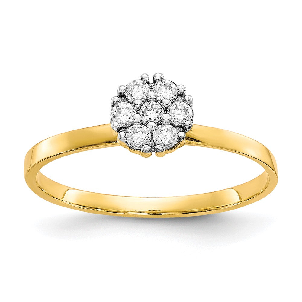 10K Gelbgold Zirkonia Cluster Versprechen Ring
