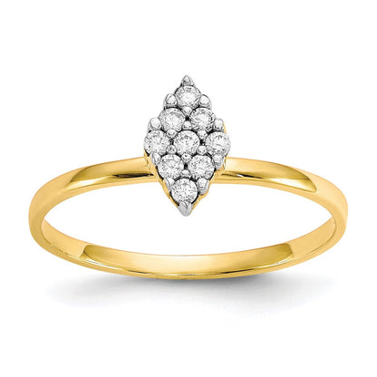 10K Gelbgold Zirkonia Versprechen Ring