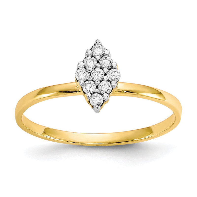 10K Gelbgold Zirkonia Versprechen Ring