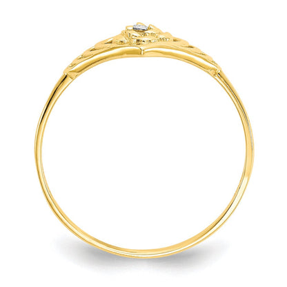 10K Gelbgold Zirkonia Herz Ring