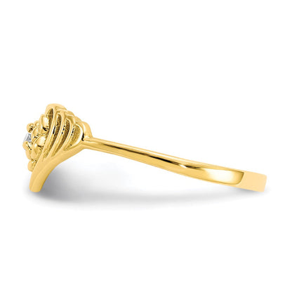 10K Gelbgold Zirkonia Herz Ring