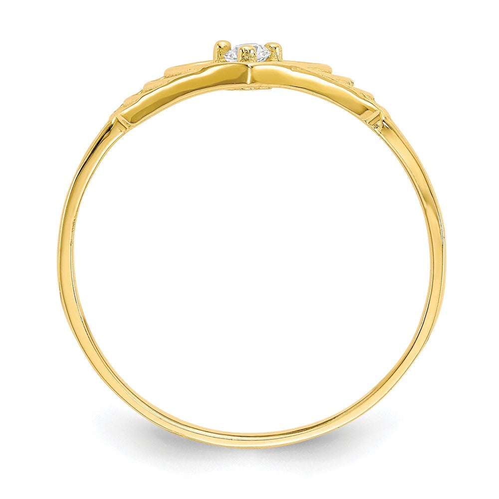 10K Gelbgold Zirkonia Herz Ring